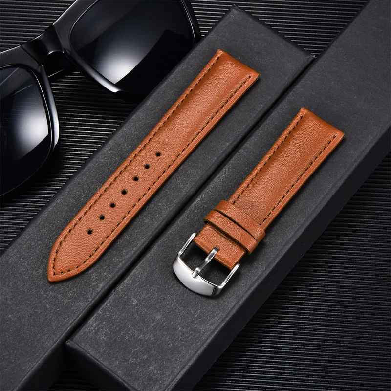 

New Genuine Leather Watch Straps Replacement Watches Accessories Men Women Calfskin Watchband 14mm 16mm 18mm 20mm 22mm Strap