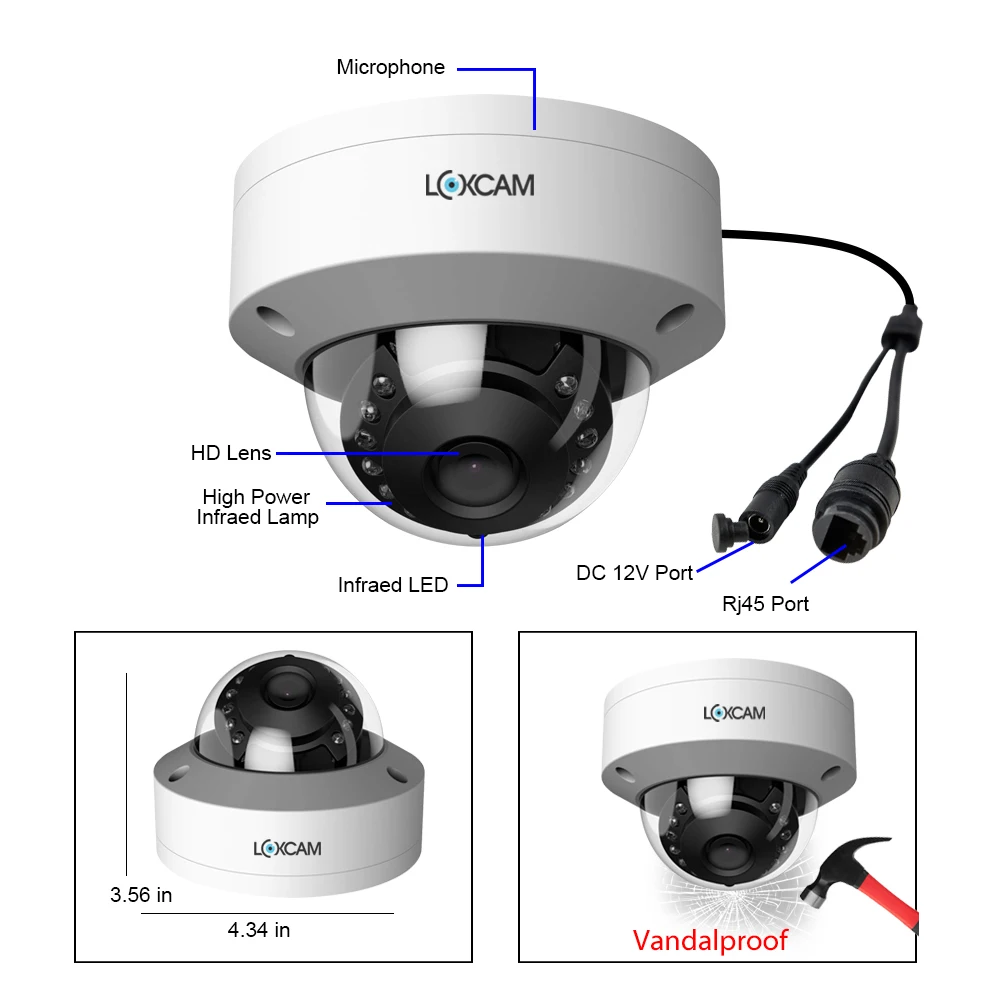 Камера видеонаблюдения LOXCAM H.265 + 8 каналов 5 МП POE NVR Мп|Система наблюдения| |