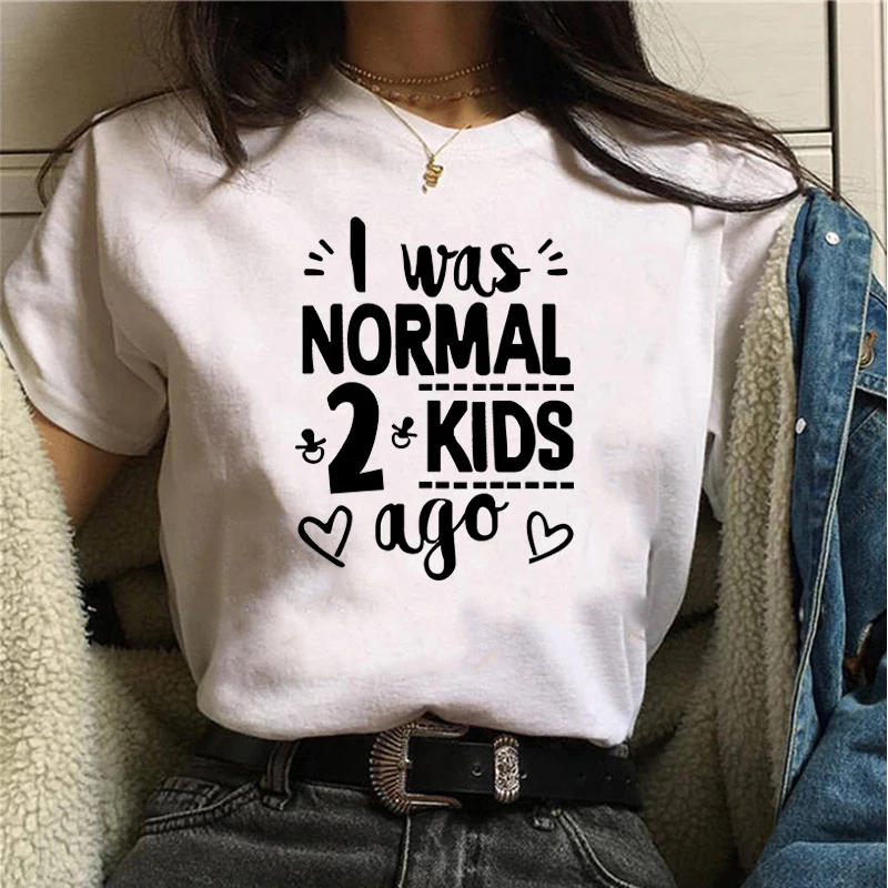 I Was Normal Two Kids Ago/футболка с забавным принтом Мама и жизнь женские топы футболка для