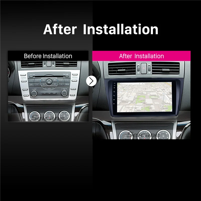 Автомагнитола Seicane 4 гб озу Android 10 0 8 ядер 9 дюймов пзу 64 GPS для Mazda 6 Ruiyi 2008 2015 с Carplay