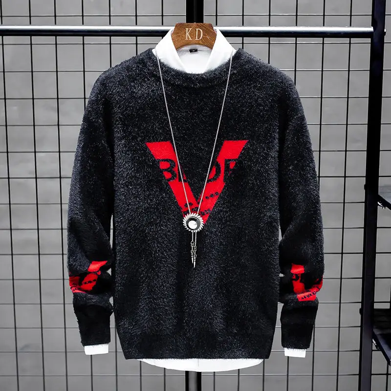 Autumn winter sweater men's Pullover Sweater New Youth slim fit round neck thick men's sweater