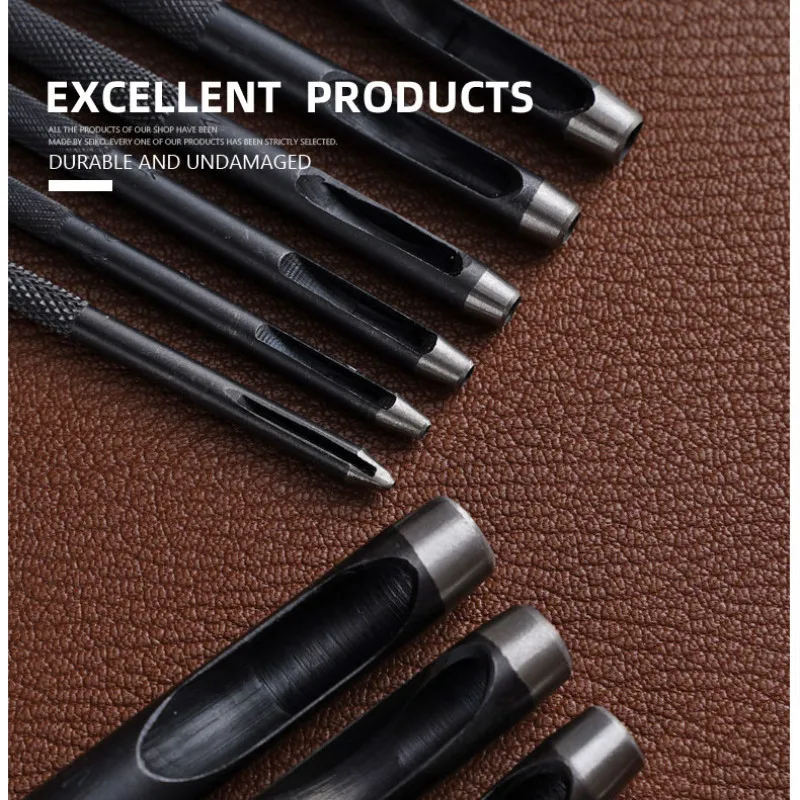 Набор дыроколов для работы с кожей 1-10 мм Круглый дырокол резак часов ленты ремни