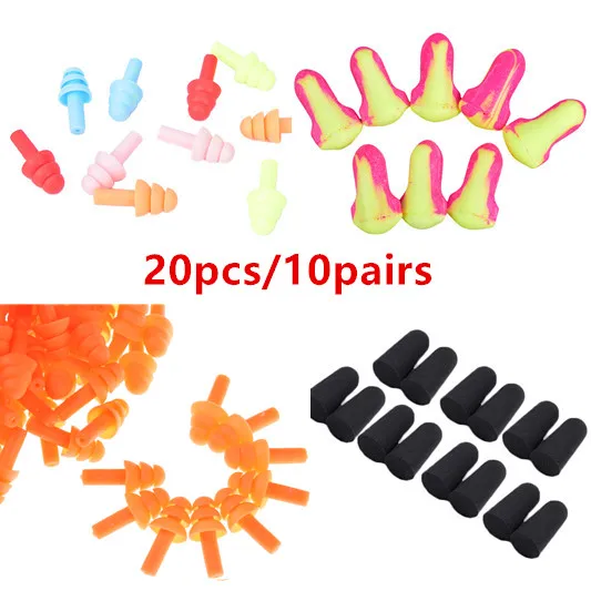 

10 Pairs Silicone Ear Plugs Sound Insulation Ear Protection Soft Earplugs Anti Snoring Sleeping Plugs For Travel Noise Reduction