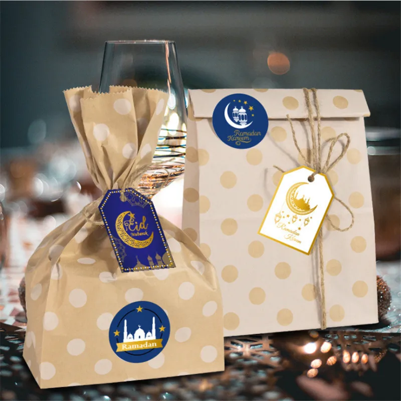

24 шт./компл. Eid Mubarak тематическая праздничная подарочная сумка EID MUBARAK бирки и герметичная наклейка для фотосессии