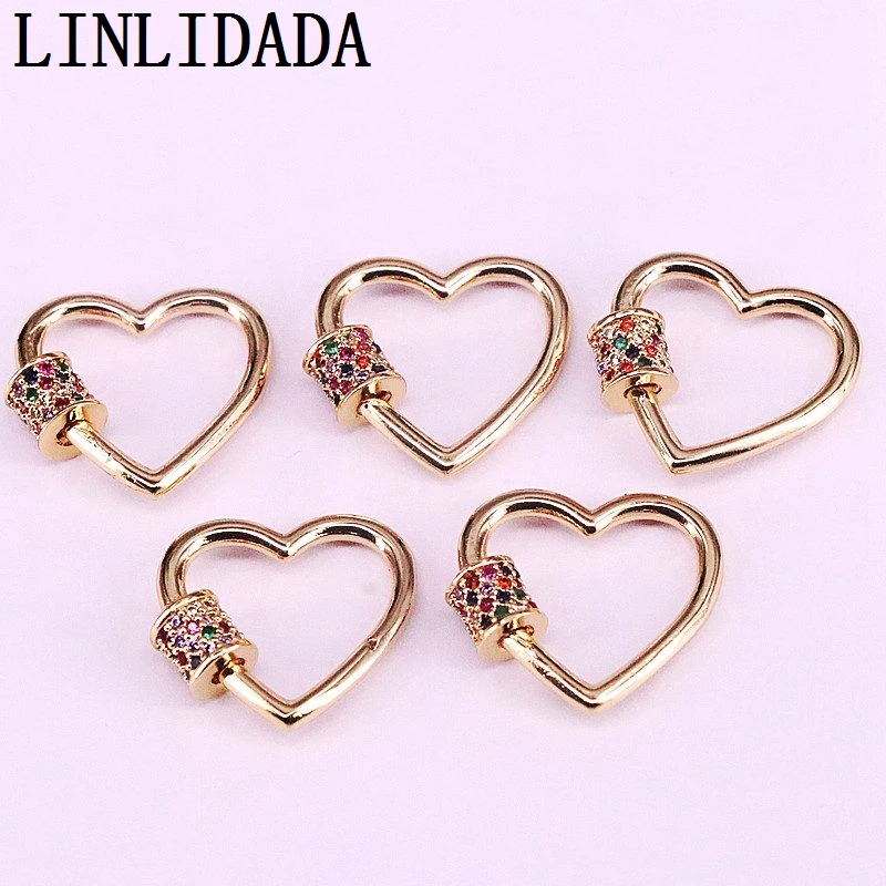 8 шт. застежка с фианитом в форме сердца 19 х18 мм | Украшения и аксессуары