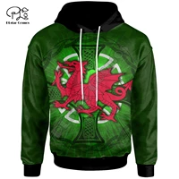 tessffel country emblem flag wales cymru dragon tattoo art newfashion tracksuit 3dprint menwomen harajuku streetwear hoodies 23