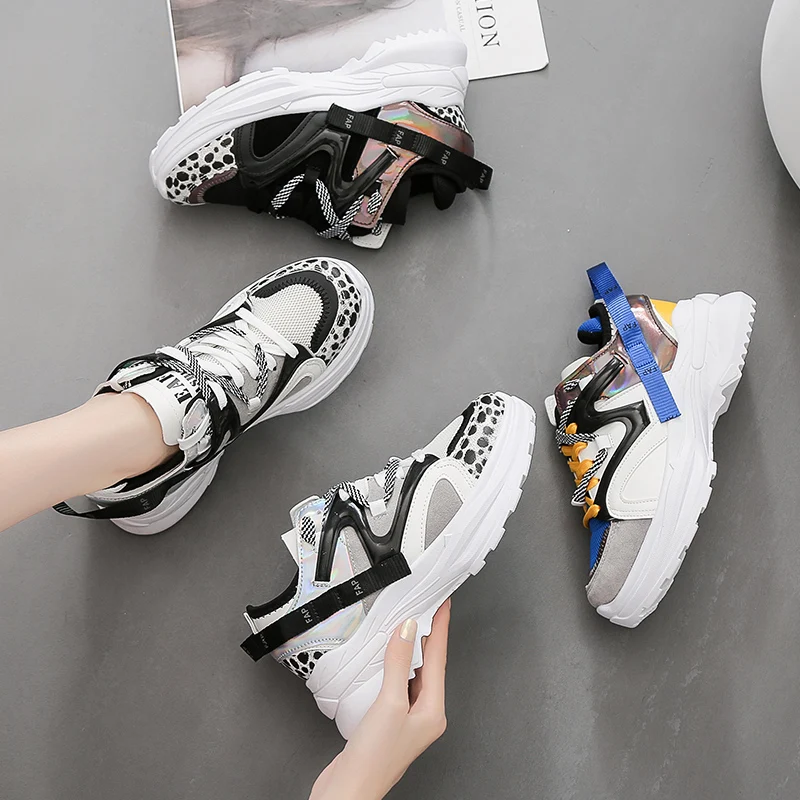 Женские кроссовки на толстой подошве удобная дышащая Спортивная обувь для бега