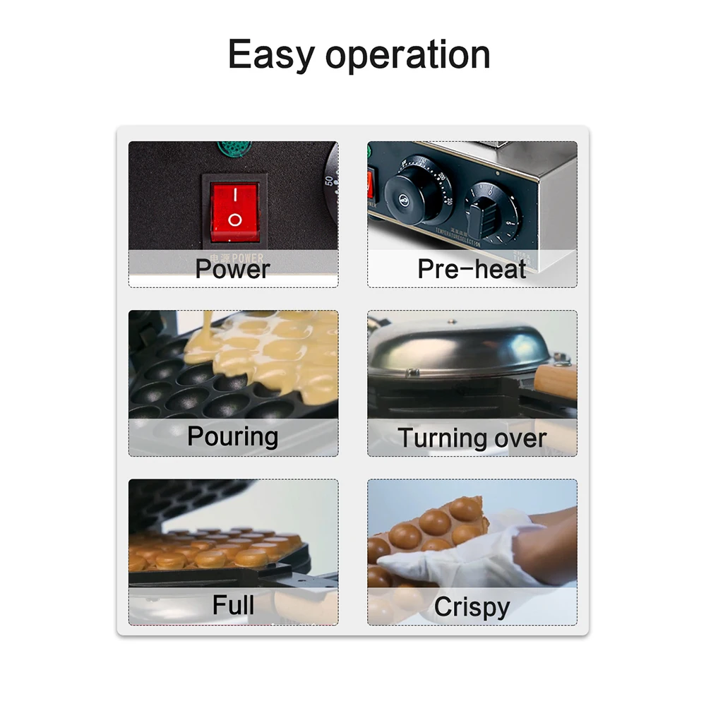 Wantjoin Коммерческая электрическая вафельница железная 110 В/220 В антипригарная для