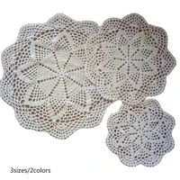vintage round lace cotton table place mat pad cloth crochet placemat cup mug wedding tea coffee coaster christmas doily kitchen