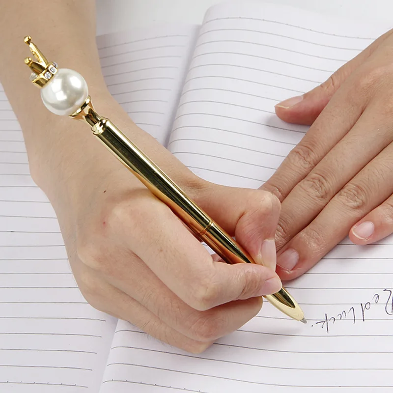 10 шт в упаковке новая жемчужная Корона Металлическая Офисная деловая ручка