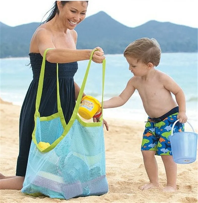 

Foldable Portable Beach Bag Kids Children Mesh Storage Bag Outdoor Beach Park Swimming Toys Towel Clothes Organizer Swimming Bag