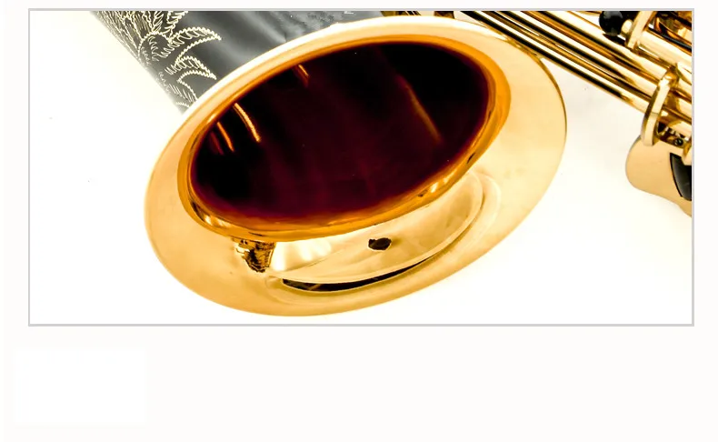 Горячая Распродажа саксофон черный альт латунный гравировальный режим золотой