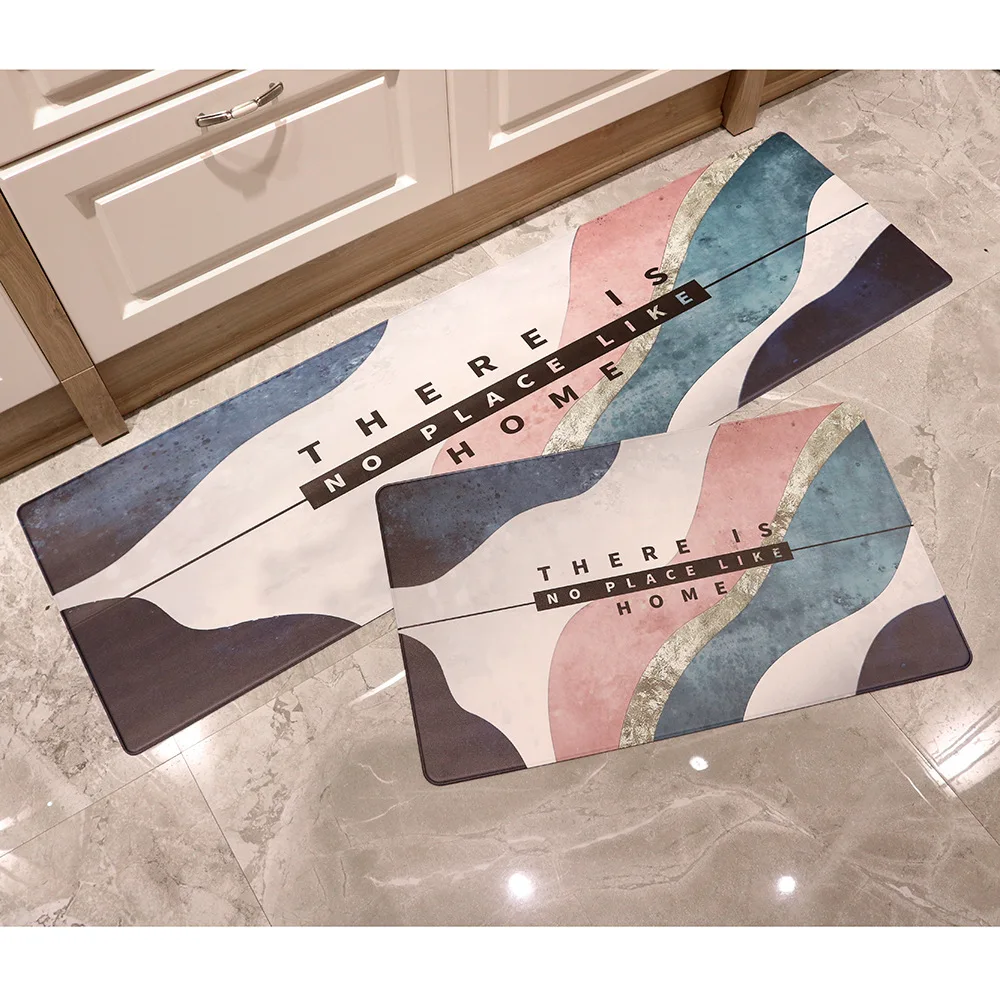 Кожаный ПВХ коврик для кухни в скандинавском стиле напольный маслостойкий