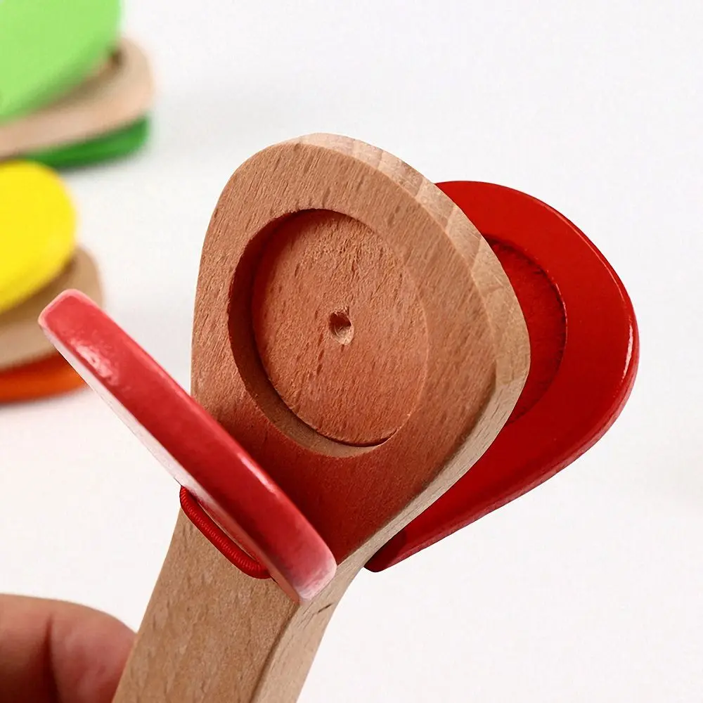 Деревянная ударная детская игрушка Хлопушка с ручкой музыкальная музыкальный