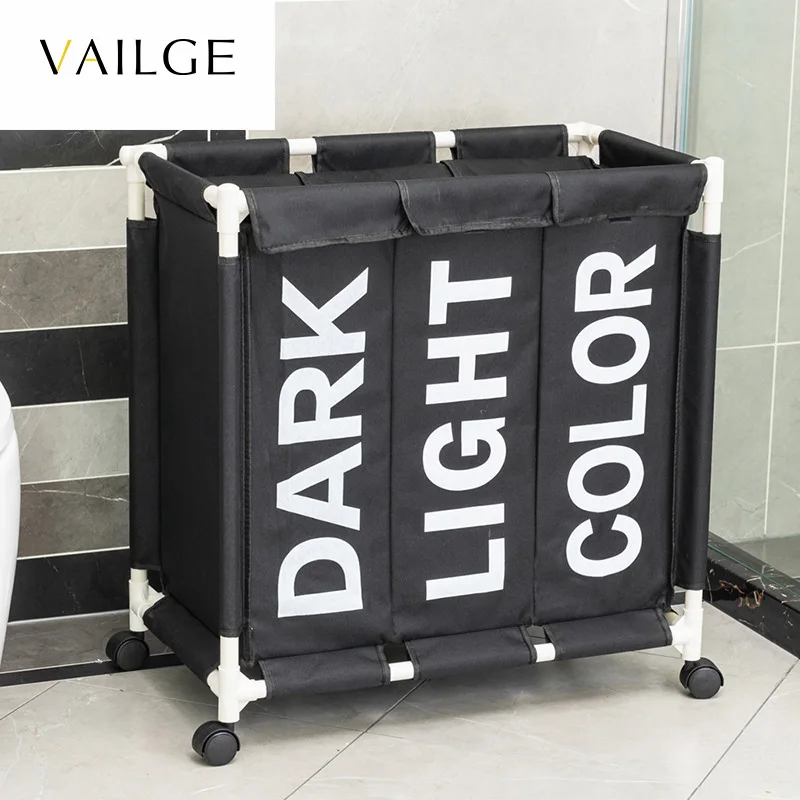 Большая корзина для хранения белья Органайзер Водонепроницаемый 3 сетки прокатки Прачечная мусорный ящик мешки для стирки для ёмкость для хранения грязной одежды коробка - Цвет: Three Grid Black
