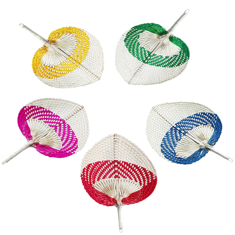 

DIY Characteristic Pushan Arts Manual Straw Hand Made Fan Peach Shaped Bamboo Baby Mosquito Repellent Fan Summer Cool Air Fan