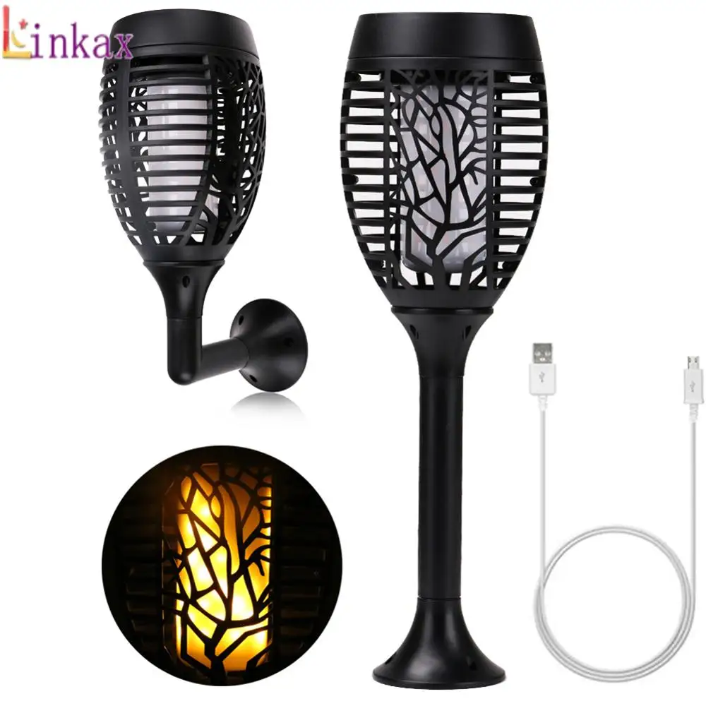 96 Светодиодный Водонепроницаемый мерцающим пламенем Солнечный фонарь