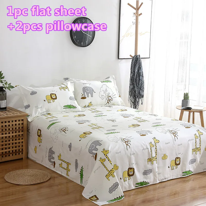 Новый мультфильм 100% хлопок кровать подшивок белый близнец полный Queen король один