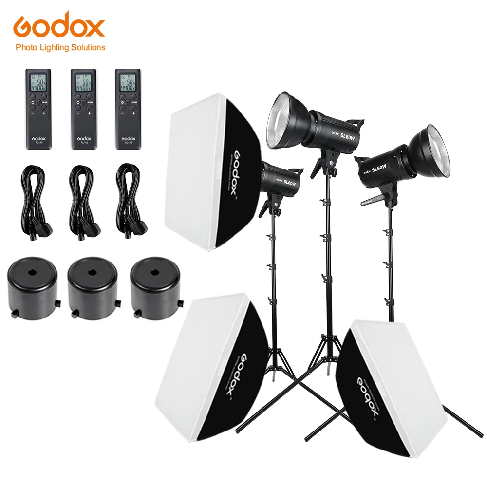 Студийный светодиодный светильник Godox 3x 3x1 8 м 3x60x90 см светильник|Аксессуары для фотостудии| |