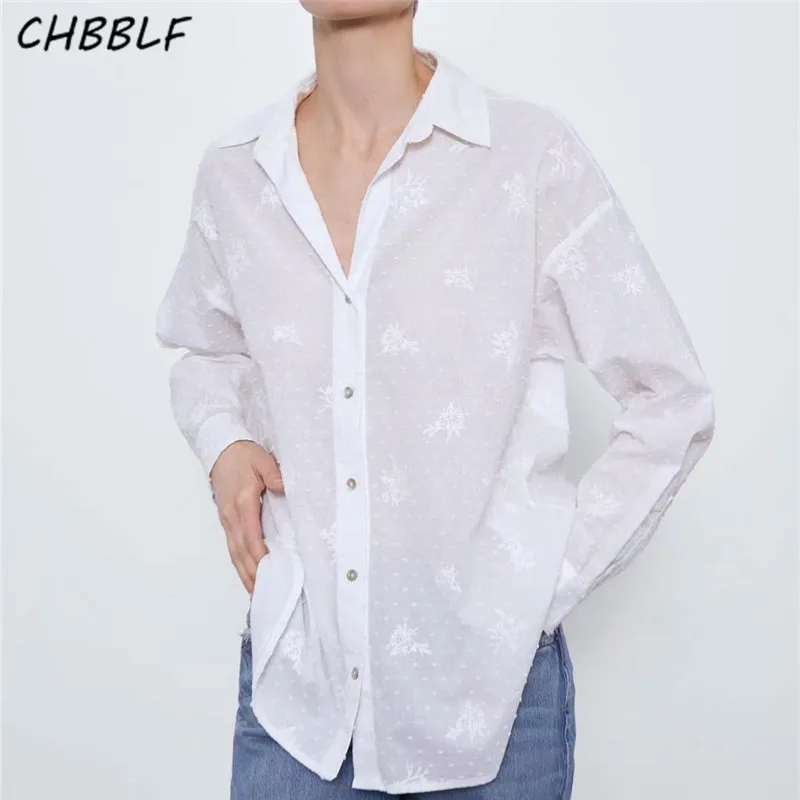 

CHBBLF women cotton basic bouses long sleeve solid shirts female casual loose style chic tops blusas A9680