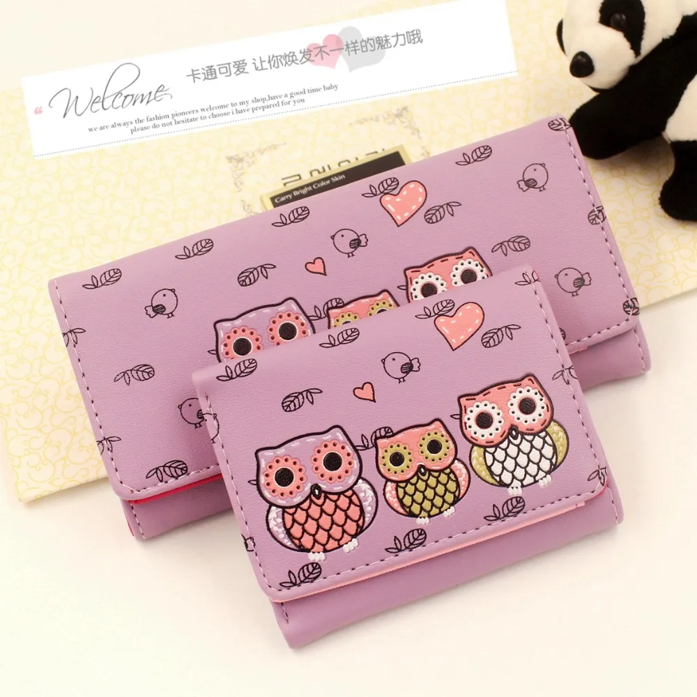 Женский кошелек из искусственной кожи с рисунком на застежке 20 # | Багаж и сумки