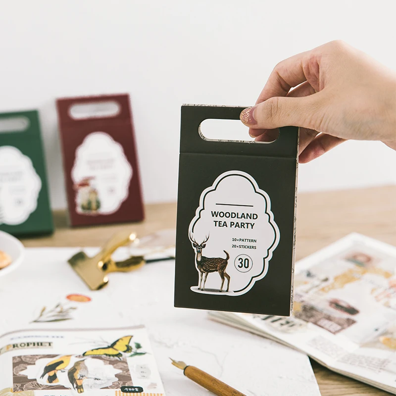 Лесные растения Bullet Journal записываемые декоративные наклейки из бумаги васи мешок