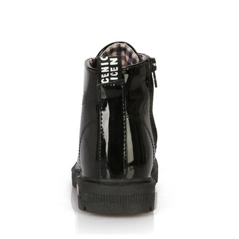 Детская обувь ботинки на резиновой подошве для детей Лакированная кожа Для