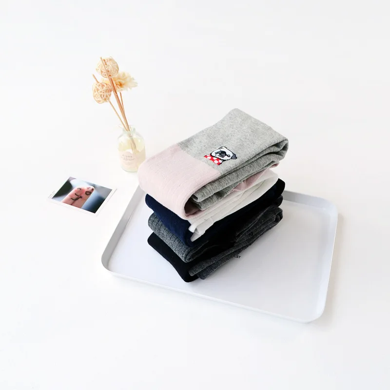 Новые осенние детские колготки в Корейском стиле с рисунком медведя Колготки для