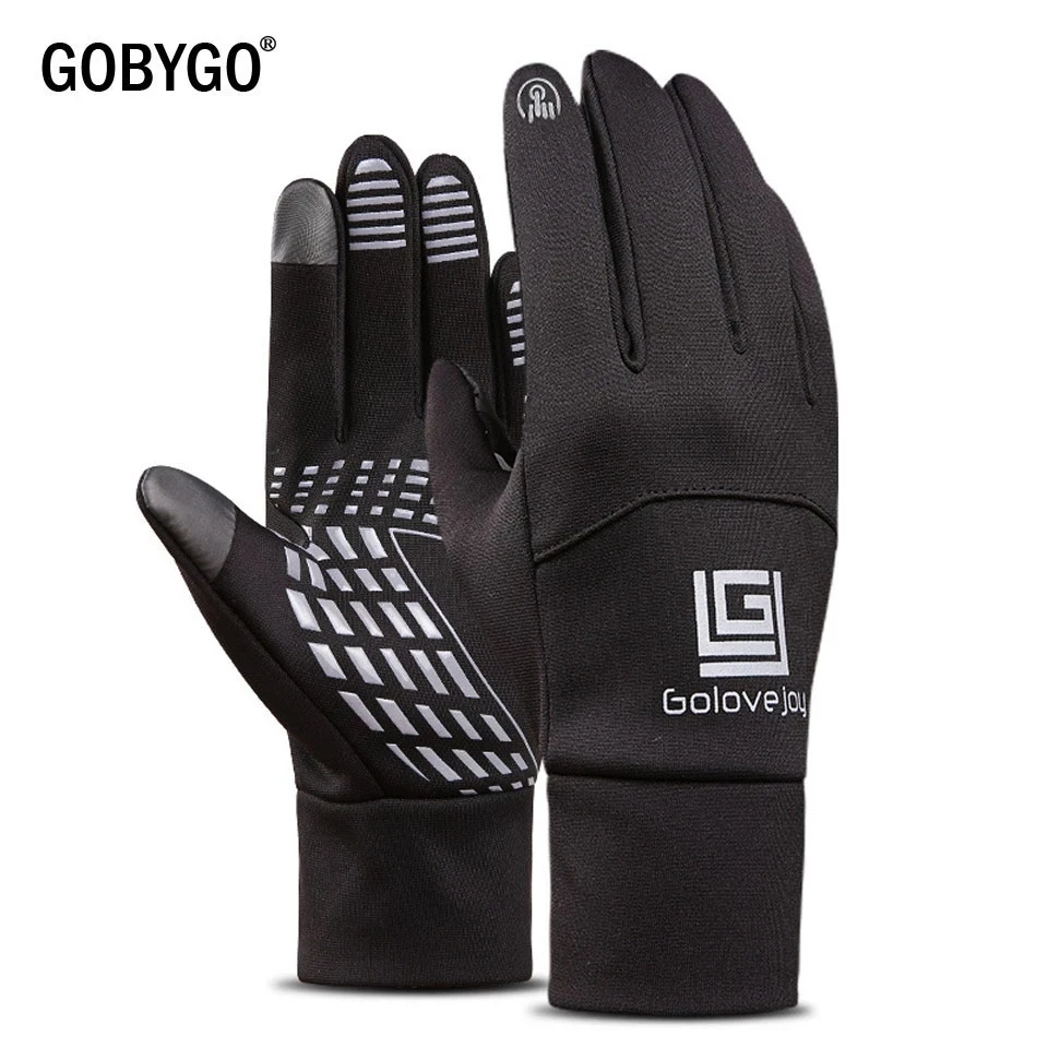 GOBYGO Waterproof Fleece Men Women Ski Gloves Wind-proof Thermal Touch Screen Outdoor Sport Cycling Snowboard | Спорт и развлечения