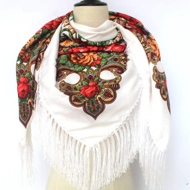 Горячая оптовая продажа шарф в русском стиле Украины с бахромой шали