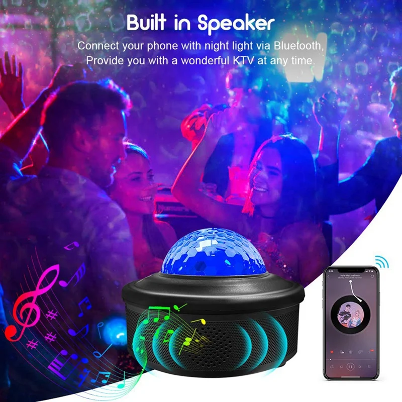 

Star Projector Night Light with Bluetooth Speaker, Sky Galaxy Projector , Remote Rotating LED Nebula Light Bedroom