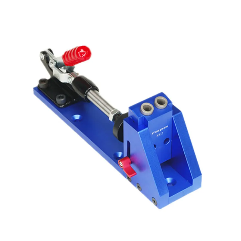 Upgrade XK-2 Pocket Hole Jig Wood Toggle Clamps with Drilling Bit Hole Puncher Locator Working Carpenter Kit