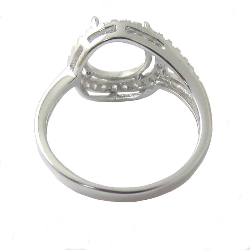 Кольцо из серебра 925 пробы 8 мм с круглым фианитом заготовки для колец