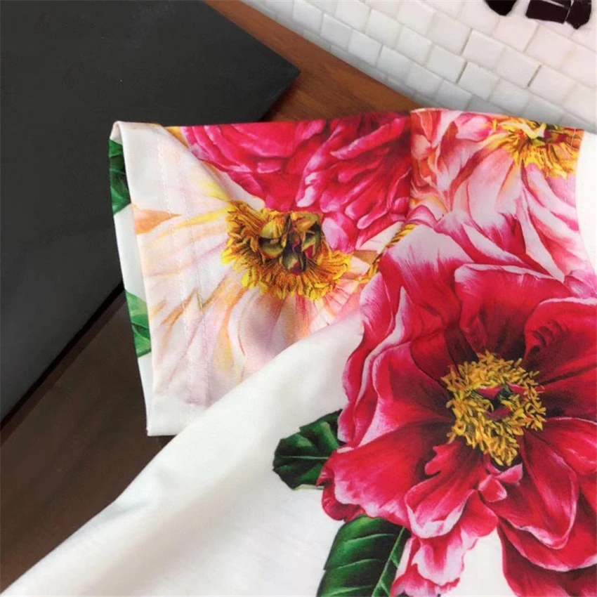 

New arrivals kids girls two PCs sets fashion summer print floral outfits retail clothes