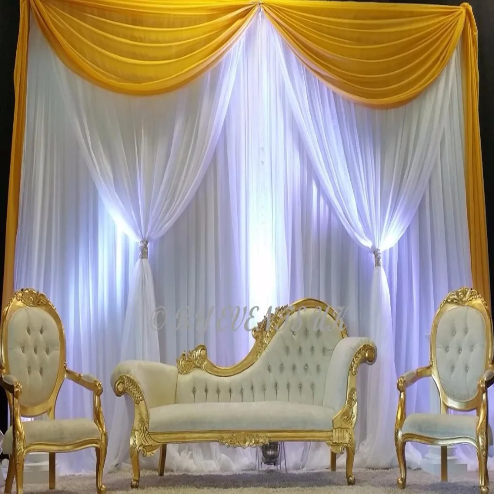 3 м * 6 ледяной Шелковый шифон свадьба драпировка фон занавес с шифоновой