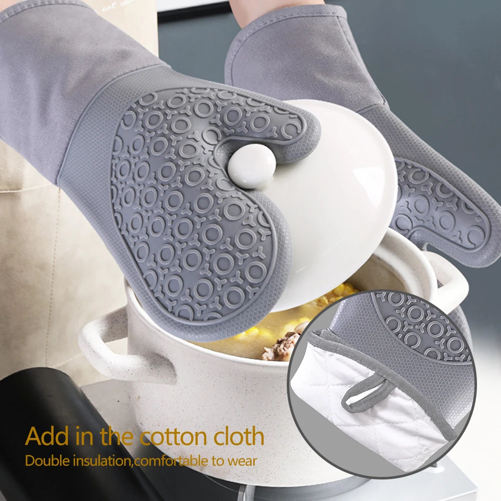 

Pot Holder Gloves Cooking Kitchen Baking Oven Mitts Set Grilling Easy Clean Pad Protective Non Slip Home Heat Resistant Durable