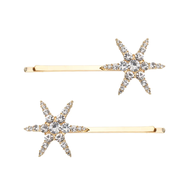 

Zhang Yuanying Same Style XINGX Rhinestone Barrettes Internet Celebrity New Clip Side Bar Shaped Hair Clip Headdress for