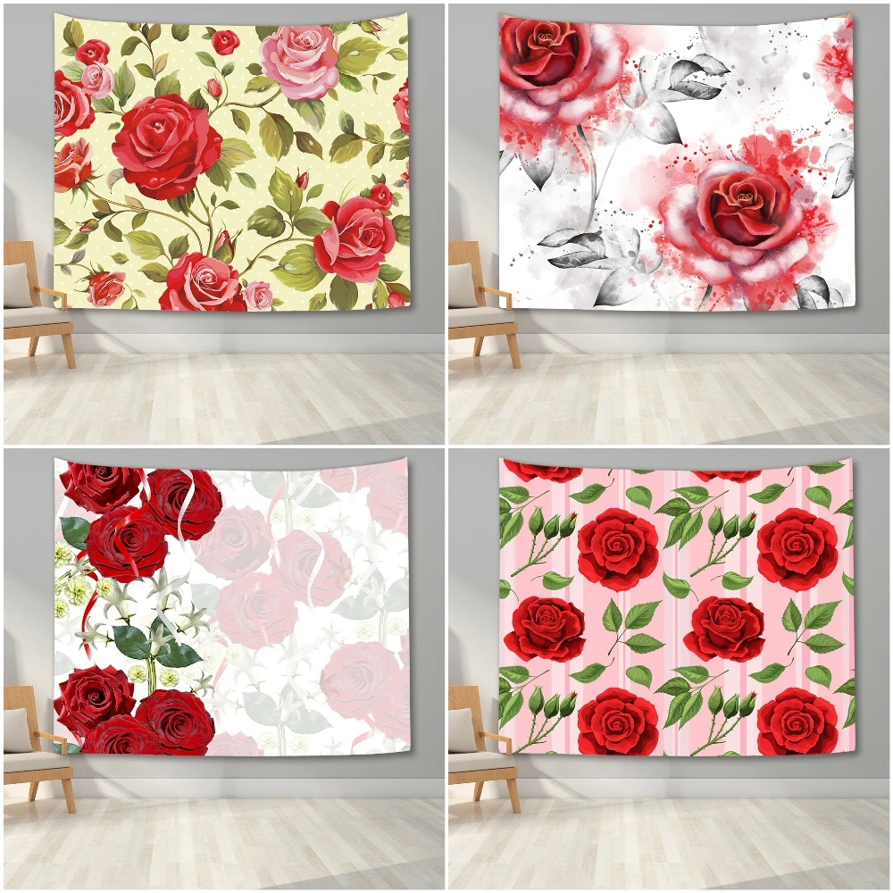 

Красивых цветов для девушек и дам розы узор гобелен настенный гобелен Спальня декоративное фоновое полотно для настенный гобелен Одеяло дл...