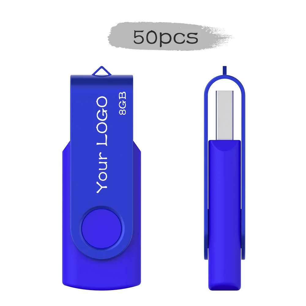 USB-флеш-накопитель 50 шт. Usb 2 0 синий поворотный 128 Мб ГБ 4 8 16 32 64 |