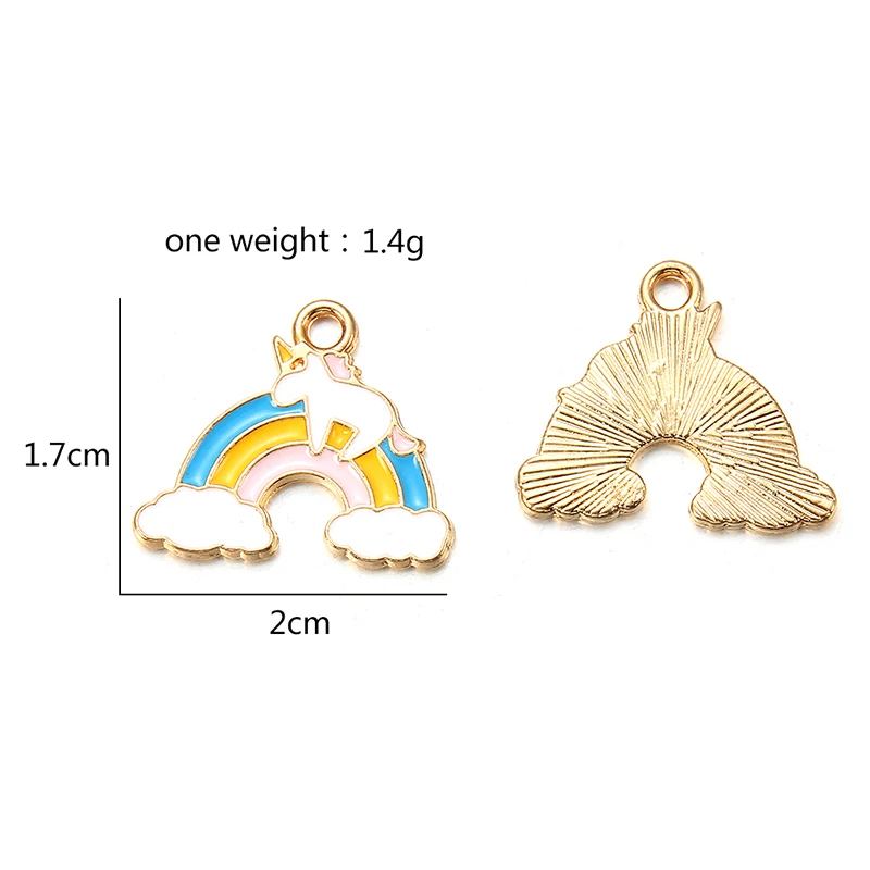 Rainbow Horse Колокольчики с эмалевым покрытием снежинки-подвески 10 шт. рождественские привидения Подвески Ремесло для DIY украшения ожерелье серьги браслет ювелирные изделия аксессуар - Окраска металла: Rainbow Horse