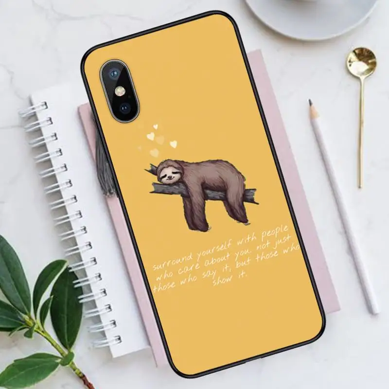 

Cute Cartoon animal sloth Phone Case for iPhone 11 12 pro XS MAX 8 7 6 6S Plus X 5S SE 2020 XR shell funda coque