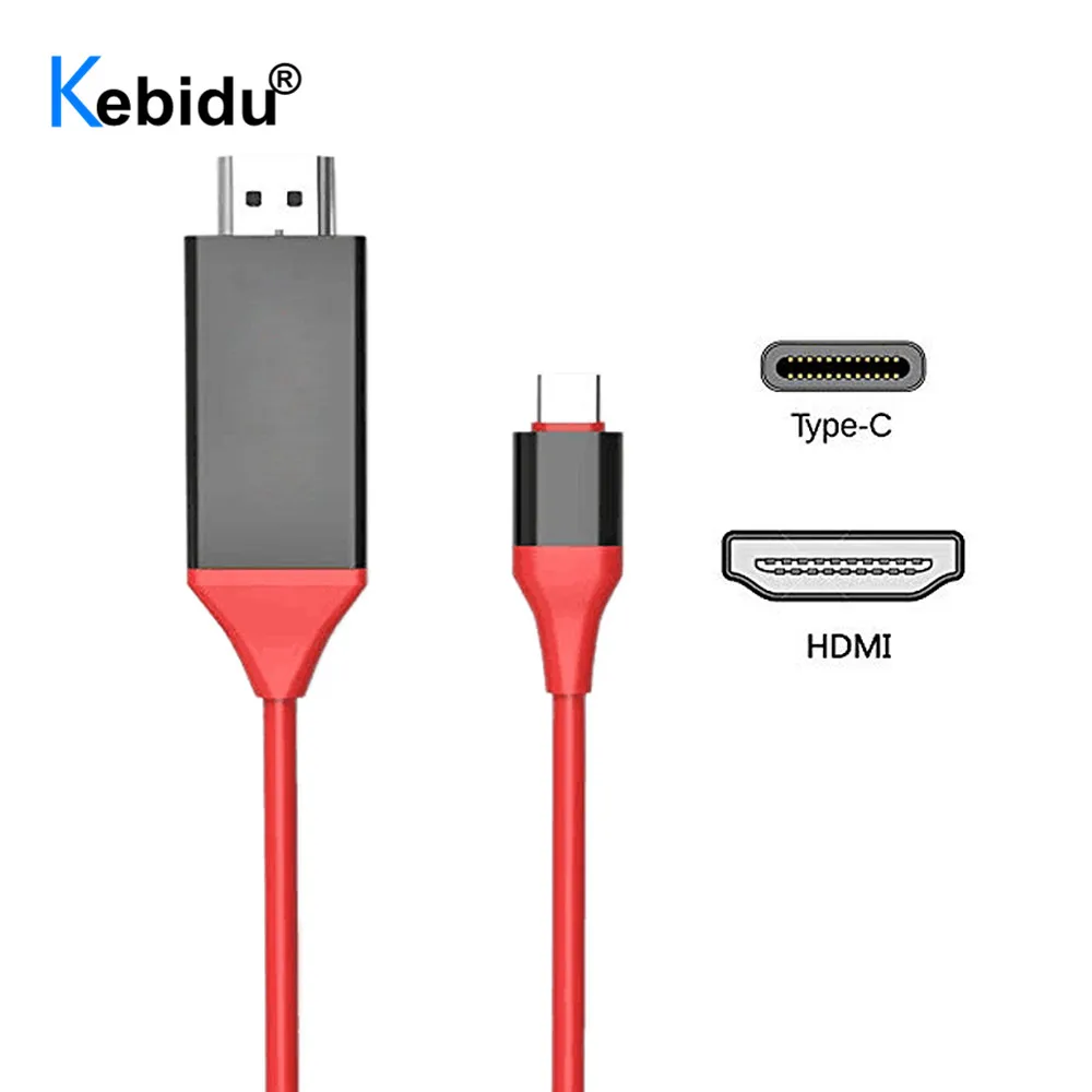 Kebidumei-Adaptador USB tipo C USB3.1 4K, convertidor compatible con HDMI para MacBook,...