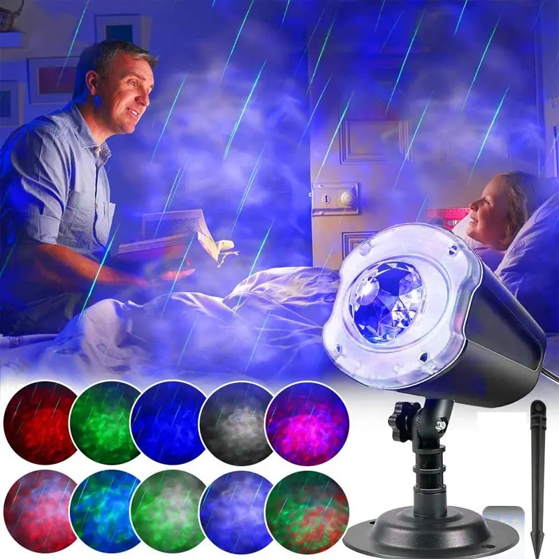 

Holiday Party Christmas Wedding Decoration Meteor Shower Projection Light Animation Slides Decorative for Home Yard Garden Party