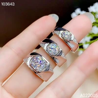 kjjeaxcmy fine jewelry 925 sterling silver inlaid mosang diamond gemstone men male ring luxury support test hot selling