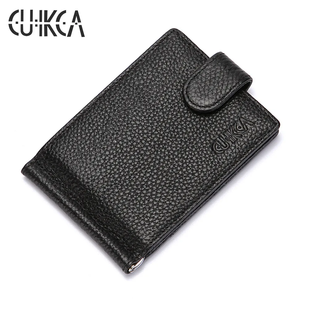 CUIKCA кошелек RFID мужской из натуральной кожи Carteira Воловья кожа зажим для денег