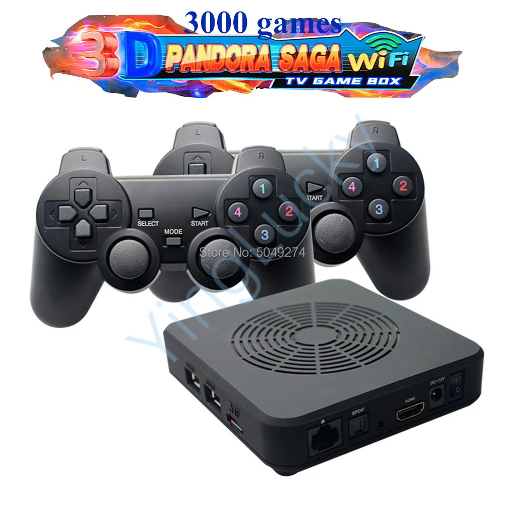 3D Pandora saga wifi 3000 in 1 tv game box for gamepads adapter Usb connect joypad Arcade Machine HD video games