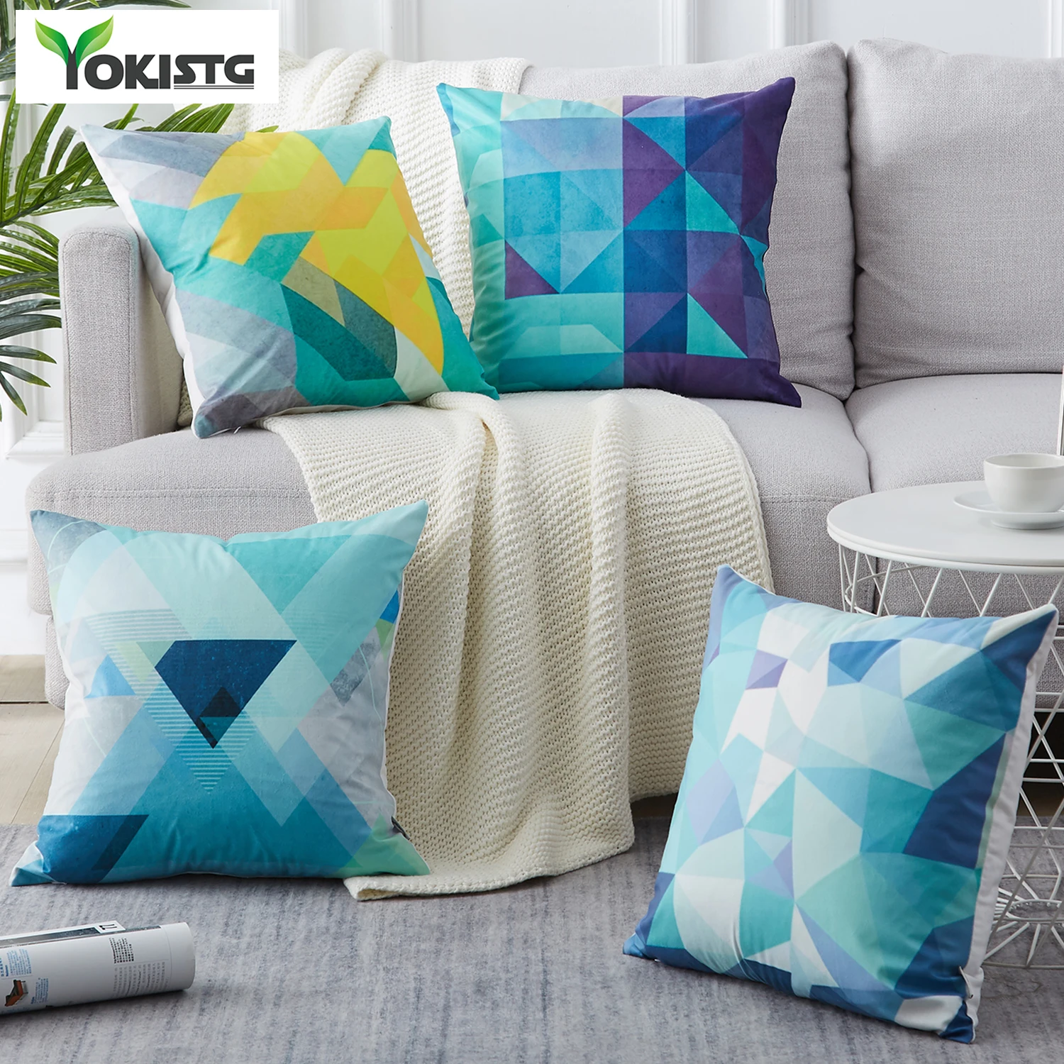 YokiSTG геометрический чехол для подушки с Северными мотивами наволочка полиэстер