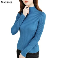 autumn turtleneck women sweater knit top knitted high elasticity female new pullovers tops winter woman knitting ladies sweaters