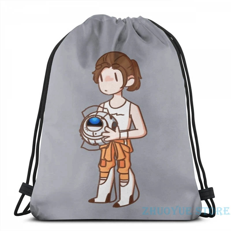 Забавный рюкзак с графическим принтом портал 2 Chell and Wheatley USB зарядкой мужские