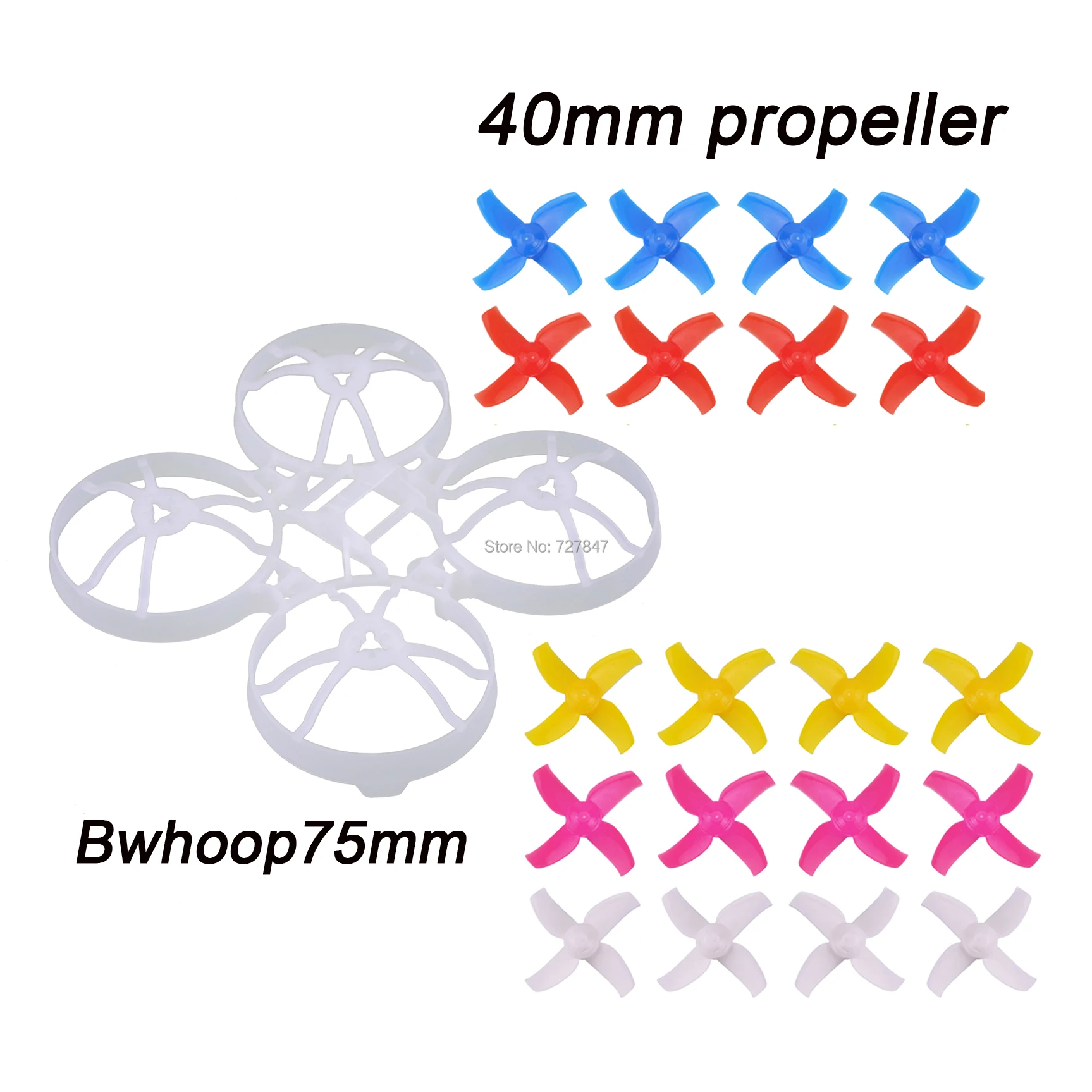 Комплект рамок Bwhoop75 75 мм 2S F4 AIO FC Встроенный OSD ESC 0802 1-2S 16000KV бесщеточный двигатель 40